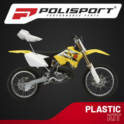 Polisport Motocross (MX) Replica Plastics Side Panels for Suzuki RM 125/250 (1996-00) Dirt Bike - OEM Quality, Durable, Flexible & Perfect Fit - White
