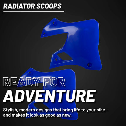Polisport Radiator Scoops - Blue Panels for Yamaha YZ125 (1996-2001) Yamaha YZ250 (1996-2001) - OEM Fit, Glossy Finish, Lightweight & Impact-Resistant, Easy Installation