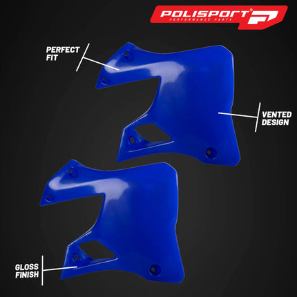 Polisport Radiator Scoops - Blue Panels for Yamaha YZ125 (1996-2001) Yamaha YZ250 (1996-2001) - OEM Fit, Glossy Finish, Lightweight & Impact-Resistant, Easy Installation