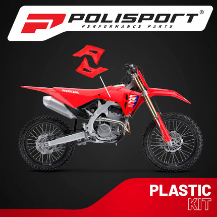 Polisport Radiator Scoops - Red Panels for Honda CRF 250R (2018-2021), Honda CRF 450R (2017-2020) - OEM Fit, Glossy Finish, Lightweight & Impact-Resistant, Easy Installation