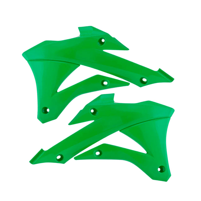 Polisport Radiator Scoops - Green Panels for Kawasaki KX100 (2014-2022) Kawasaki KX85 (2014-2022) - OEM Fit, Glossy Finish, Lightweight & Impact-Resistant, Easy Installation