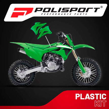 Polisport Radiator Scoops - Green Panels for Kawasaki KX100 (2014-2022) Kawasaki KX85 (2014-2022) - OEM Fit, Glossy Finish, Lightweight & Impact-Resistant, Easy Installation