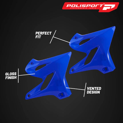 Polisport Radiator Scoops - Blue Panels for Yamaha YZ 125X/250X (2017-2023) Yamaha YZ 125/250 (2015-2021) - OEM Fit, Glossy Finish, Lightweight & Impact-Resistant, Easy Installation
