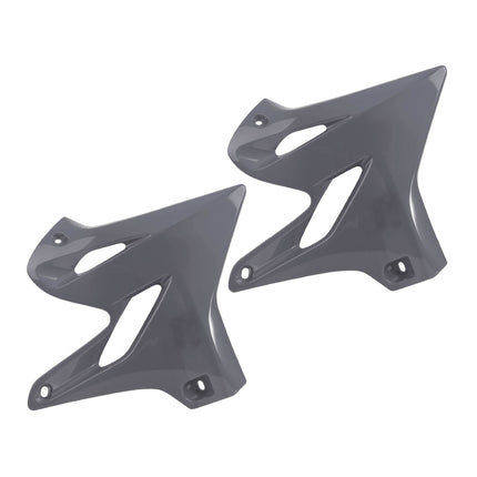 Polisport Radiator Scoops - Nardo Grey Panels for Yamaha YZ 125X/250 (2002-2021) - OEM Fit, Glossy Finish, Lightweight & Impact-Resistant, Easy Installation