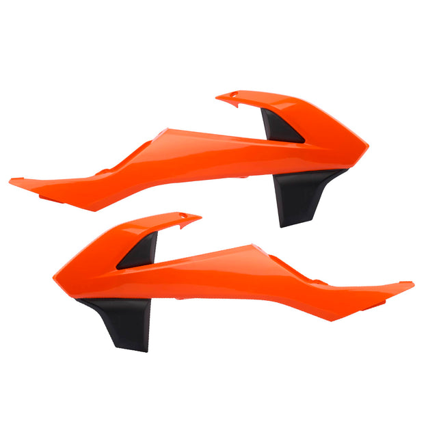 Polisport Radiator Scoops - Orange/Black Panels for KTM EXC/EXC-F/XC-W/XCR-W (2017-19) KTM SX/XC 250/300 (2017-18) KTM SX/SX-F/XC-F (2016-18) - OEM Fit, Glossy Finish, Lightweight & Impact-Resistant