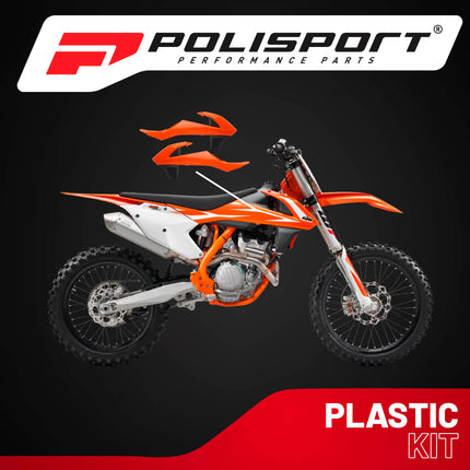 Polisport Radiator Scoops - Orange/Black Panels for KTM SX 65 (2016-2023) - OEM Fit, Glossy Finish, Lightweight & Impact-Resistant, Easy Installation