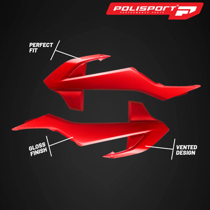 Polisport Radiator Scoops - Red Panels for GasGas MC 65 (2021-2023) - OEM Fit, Glossy Finish, Lightweight & Impact-Resistant, Easy Installation