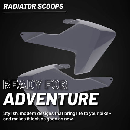 Polisport Radiator Scoops - Nardo Grey Panels for Husqvarna FC/TC/FE/TE/FX/TX (2016-2018) - OEM Fit, Glossy Finish, Lightweight & Impact-Resistant, Easy Installation