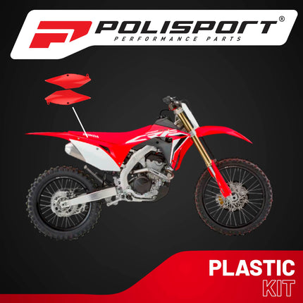 Polisport Motocross (MX) Replica Plastics Side Panels for Honda CRF 250R (2018-21),250RX (2019-21),450R/RX (2017-20) Dirt Bike - OEM Quality, Durable, Flexible & Perfect Fit - Red