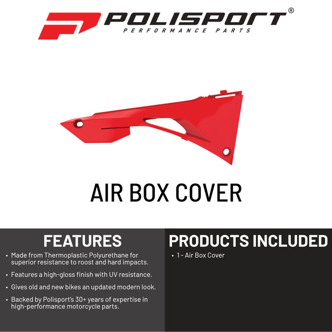 Polisport Red Airbox Covers for Honda CRF | CRF250R (18-21), CRF450R (17-21), CRF450RX (17-20) | OEM Fit & Durable DGP Plastic
