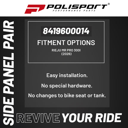 Polisport Motocross (MX) Replica Plastics Side Panels for Rieju MR Pro 300i (2026) Dirt Bike - OEM Quality, Durable, Flexible & Perfect Fit - Red