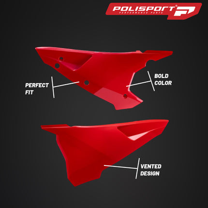Polisport Motocross (MX) Replica Plastics Side Panels for Rieju MR Pro 300i (2026) Dirt Bike - OEM Quality, Durable, Flexible & Perfect Fit - Red