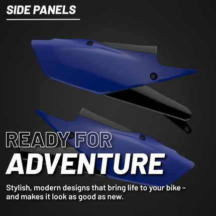 Polisport Motocross (MX) Replica Plastics Side Panels for Yamaha YZ 250FX/WR 250F (20-24), Side Panels Yamaha YZ 450F/FX/WR450F (18-24) Dirt Bike - OEM Quality, Durable, Flexible & Perfect Fit - Bl/Blk