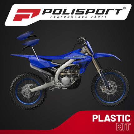 Polisport Motocross (MX) Replica Plastics Side Panels for Yamaha YZ 250FX/WR 250F (20-24), Side Panels Yamaha YZ 450F/FX/WR450F (18-24) Dirt Bike - OEM Quality, Durable, Flexible & Perfect Fit - Bl/Blk