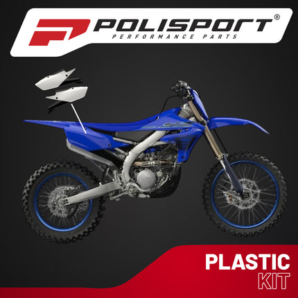 Polisport Motocross (MX) Replica Plastics Side Panels for Yamaha YZ 250FX/WR 250F (20-24), Side Panels Yamaha YZ 450F/FX/WR450F (18-24) Dirt Bike - OEM Quality, Durable, Flexible & Perfect Fit - Wh/Blk