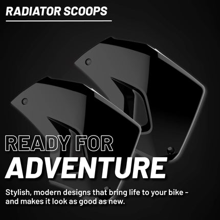 Polisport Radiator Scoops - Black Panels for Kawasaki KLR 650 Right (2008-2018) - OEM Fit, Glossy Finish, Lightweight & Impact-Resistant, Easy Installation