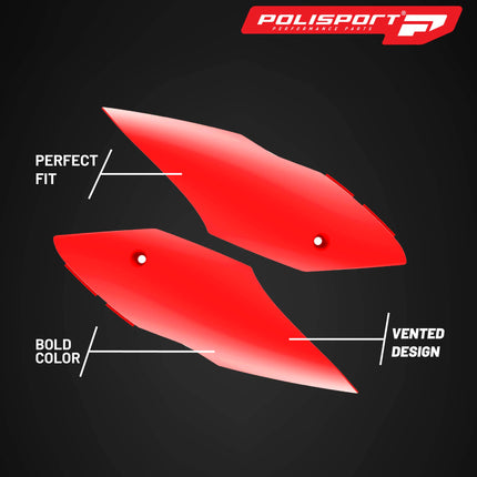 Polisport Motocross (MX) Restyling Side Panels for Honda CR125R (2002-2007) Dirt Bike - OEM Quality, Durable, Flexible & Perfect Fit - Red