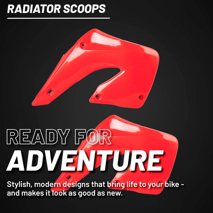 Polisport Radiator Scoops - Red Panels for Honda CR 125/250R (2000-2001) - OEM Fit, Glossy Finish, Lightweight & Impact-Resistant, Easy Installation