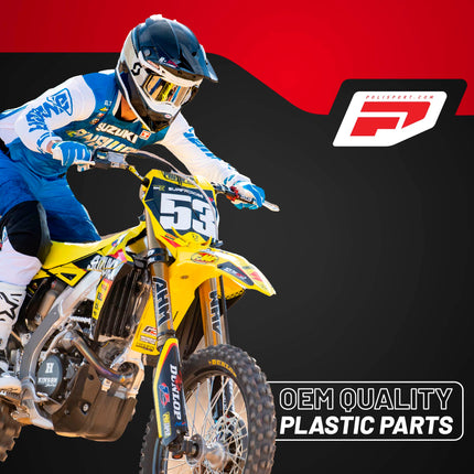 Polisport Radiator Scoops - Yellow/Black Panels for Suzuki RMZ 450 (2018-2025) Suzuki RMZ 250 (2019-2025)- OEM Fit, Glossy Finish, Lightweight & Impact-Resistant, Easy Installation
