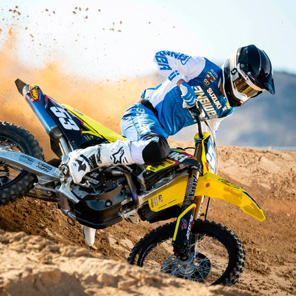 Polisport Radiator Scoops - Yellow/Black Panels for Suzuki RMZ 450 (2018-2025) Suzuki RMZ 250 (2019-2025)- OEM Fit, Glossy Finish, Lightweight & Impact-Resistant, Easy Installation