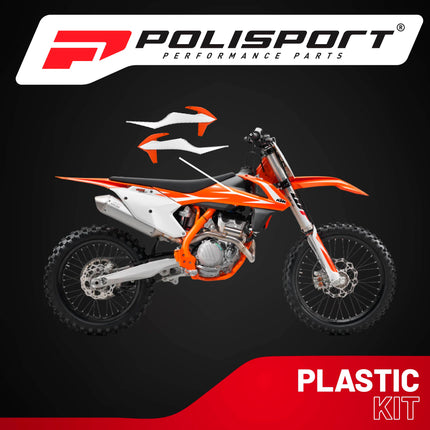 Polisport Radiator Scoops - White/Orange Panels for KTM XC 125 (2021-2022) KTM SX/SX-F/XC/XC-F (2019-2022) KTM EXC/EXC-F/XC-W/XCF-W (2020-2023) - OEM Fit, Glossy Finish, Lightweight & Impact-Resistant