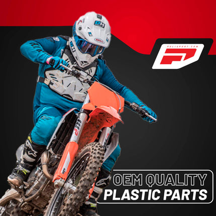 Polisport Radiator Scoops - Orange/Black Panels for KTM XC 125 (2021-2022) KTM SX/SX-F/XC/XC-F (2019-2022) KTM EXC/EXC-F/XC-W/XCF-W (2020-2023) - OEM Fit, Glossy Finish, Lightweight & Impact-Resistant