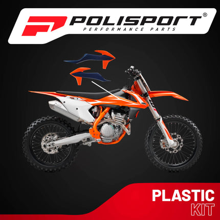 Polisport Radiator Scoops - Blue/Orange Panels for KTM XC 125 (2021-2022) KTM SX/SX-F/XC/XC-F (2019-2022) KTM EXC/EXC-F/XC-W/XCF-W (2020-2023) - OEM Fit, Glossy Finish, Lightweight & Impact-Resistant
