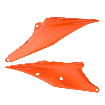 Polisport Motocross (MX) Replica Plastics Side Panels for KTM EXC/EXC-F/XC-W/XCF-W (2020-23), SX/SX-F/XC/XC-F (2019-22) Dirt Bike - OEM Quality, Durable, Flexible & Perfect Fit - Orange