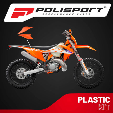 Polisport Motocross (MX) Replica Plastics Side Panels for KTM EXC/EXC-F/XC-W/XCF-W (2020-23), SX/SX-F/XC/XC-F (2019-22) Dirt Bike - OEM Quality, Durable, Flexible & Perfect Fit - Orange