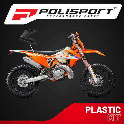 Polisport Motocross (MX) Replica Plastics Side Panels for KTM EXC/EXC-F/XC-W/XCF-W (2020-23), SX/SX-F/XC/XC-F (2019-22) Dirt Bike - OEM Quality, Durable, Flexible & Perfect Fit - Black