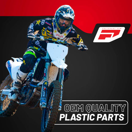 Polisport Motocross (MX) Replica Plastics Side Panels for Husqvarna TE/FE (2020-23), TC/FC/TX/FX (2019-22) Dirt Bike - OEM Quality, Durable, Flexible & Perfect Fit - White