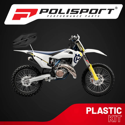 Polisport Motocross (MX) Replica Plastics Side Panels for Husqvarna TC/FC/TX/FX (2019-22) Dirt Bike - OEM Quality, Durable, Flexible & Perfect Fit - Black