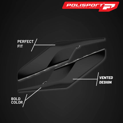 Polisport Motocross (MX) Replica Plastics Side Panels for Husqvarna TC/FC/TX/FX (2019-22) Dirt Bike - OEM Quality, Durable, Flexible & Perfect Fit - Black