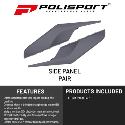Polisport Motocross (MX) Replica Plastics Side Panels for Husqvarna TC/FC/TX/FX (2019-22) Dirt Bike - OEM Quality, Durable, Flexible & Perfect Fit - Nardo Grey