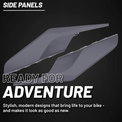 Polisport Motocross (MX) Replica Plastics Side Panels for Husqvarna TC/FC/TX/FX (2019-22) Dirt Bike - OEM Quality, Durable, Flexible & Perfect Fit - Nardo Grey