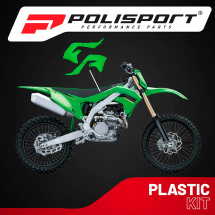 Polisport Radiator Scoops - Green Panels for Kawasaki KX-F 450 (2019-2023) Kawasaki KX 250F (2021-2024) - OEM Fit, Glossy Finish, Lightweight & Impact-Resistant, Easy Installation