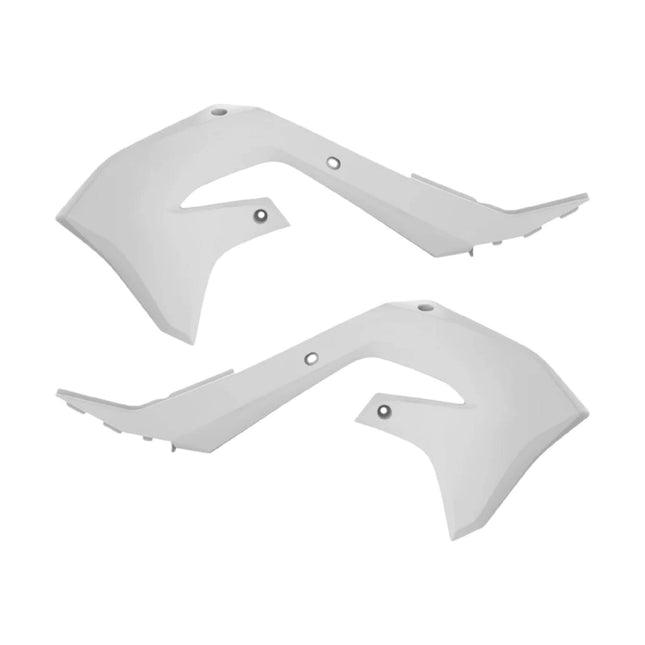 Polisport Radiator Scoops - White Panels for Kawasaki KX-F 450 (2019-2020) Kawasaki KX 250F (2021-2023) - OEM Fit, Glossy Finish, Lightweight & Impact-Resistant, Easy Installation