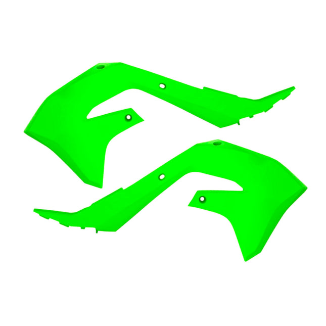 Polisport Radiator Scoops - Green Panels for Kawasaki KX 450 (2019-2023) Kawasaki KX 250 (2021-2024) - OEM Fit, Glossy Finish, Lightweight & Impact-Resistant, Easy Installation