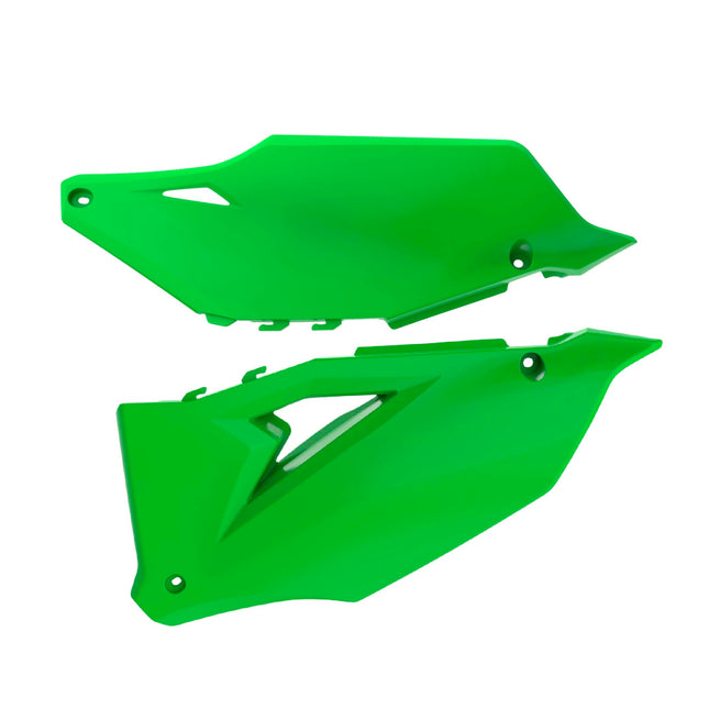 Polisport Motocross (MX) Replica Plastics Side Panels for Kawasaki KX 450F (2019-23) Dirt Bike - OEM Quality, Durable, Flexible & Perfect Fit - Green
