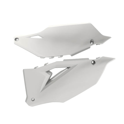Polisport Motocross (MX) Replica Plastics Side Panels for Kawasaki KX 250F (2021-24), KX 450F (2019-23) Dirt Bike - OEM Quality, Durable, Flexible & Perfect Fit - White