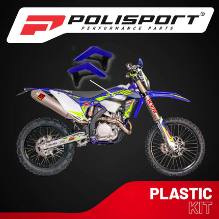Polisport Radiator Scoops - Blue/Black Panels for Sherco SC/SC-F (2019-2023) Sherco SE/SEF (2017-2024) - OEM Fit, Glossy Finish, Lightweight & Impact-Resistant, Easy Installation