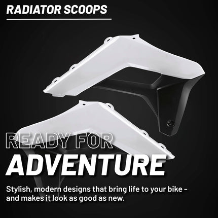 Polisport Radiator Scoops - White/Black Panels for Sherco SC/SC-F (2019-2023) - OEM Fit, Glossy Finish, Lightweight & Impact-Resistant, Easy Installation