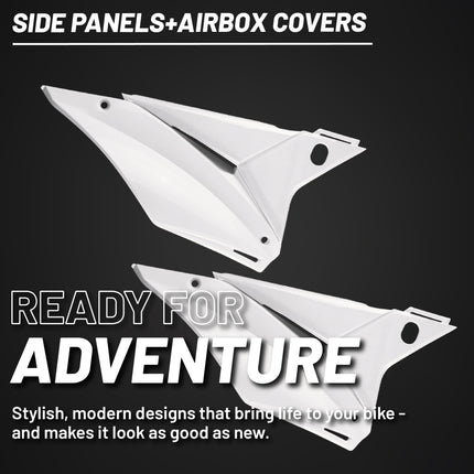 Polisport Motocross (MX) Replica Plastics Side Panels for Sherco SC/SC-F (2019-23), SE-R/SEF-R (2017-23) Dirt Bike - OEM Quality, Durable, Flexible & Perfect Fit - White