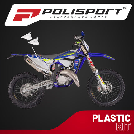 Polisport Motocross (MX) Replica Plastics Side Panels for Sherco SC/SC-F (2019-23), SE-R/SEF-R (2017-23) Dirt Bike - OEM Quality, Durable, Flexible & Perfect Fit - White