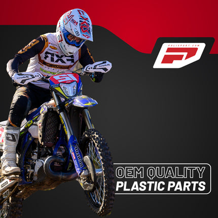 Polisport Motocross (MX) Replica Plastics Side Panels for Sherco SC/SC-F (2019-23), SE-R/SEF-R (2017-23) Dirt Bike - OEM Quality, Durable, Flexible & Perfect Fit - White