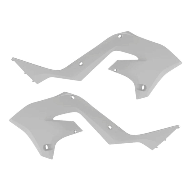 Polisport Radiator Scoops - White  Panels for Kawasaki KX125/250 (2003-2008) - OEM Fit, Glossy Finish, Lightweight & Impact-Resistant, Easy Installation
