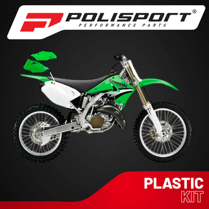 Polisport Motocross (MX) Replica Plastics Side Panels for Kawasaki KX125 (2003-05), KX 250 (2003-07) Dirt Bike - OEM Quality, Durable, Flexible & Perfect Fit - Green