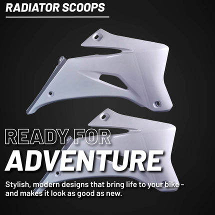 Polisport Radiator Scoops - White Panels for Yamaha YZ 250F/450F (2006-2009) - OEM Fit, Glossy Finish, Lightweight & Impact-Resistant, Easy Installation