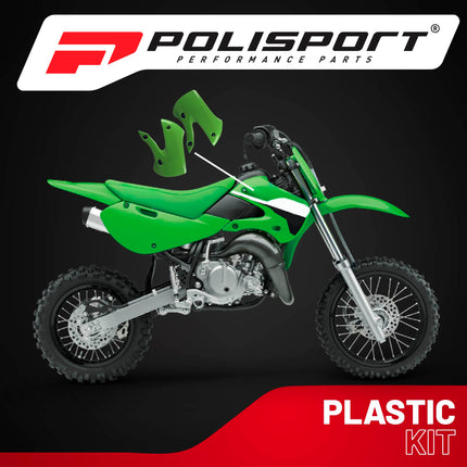 Polisport Radiator Scoops - Green Panels for Kawasaki KX 65 (2000-2024) Kawasaki KLX 110 (2002-2009) - OEM Fit, Glossy Finish, Lightweight & Impact-Resistant, Easy Installation