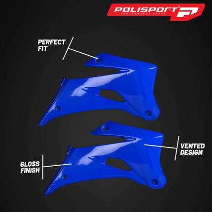 Polisport Radiator Scoops - Blue Panels for Yamaha WR 450F (2007-2011) Yamaha WR 250F (2007-2014) - OEM Fit, Glossy Finish, Lightweight & Impact-Resistant, Easy Installation